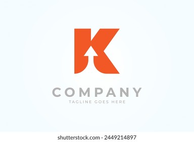 Initial letter K Logo. letter K with with arrow inside, Usable for Business and logistic Logos, vector illustration