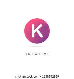 Initial Letter K Logo With Circle, Creative Design Vector Circle Logo Template