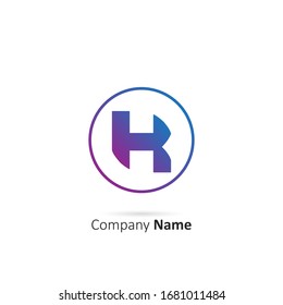 Logotipo De Letra Inicial K Con Elemento Círculo. Plantilla de ilustración del vector de diseño
