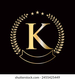 Letra Inicial K Logo Concepto Para Educación, Universidad Y Academia Símbolo