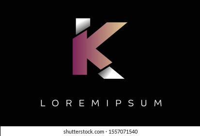 Initial Letter K logo design separate letters with a modern design