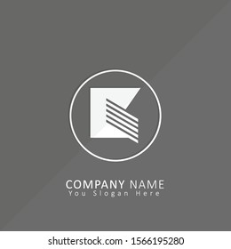 initial letter k logo design vector symbol template with circle element