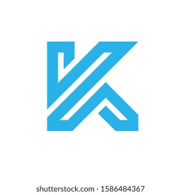 Initial letter K logo design vector.