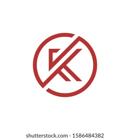 Initial letter K logo design vector.