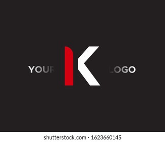 Initial Letter K Logo Design template with Red color