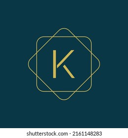 Initial letter K logo design vector with square element. creative K letter logo design.