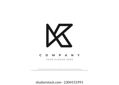 Design-Vektorgrafik des Initial Letter-K-Logos