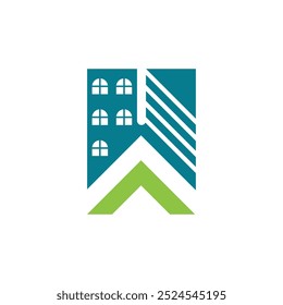 Initial letter K logo design real estate concept. Letter K building logo template
