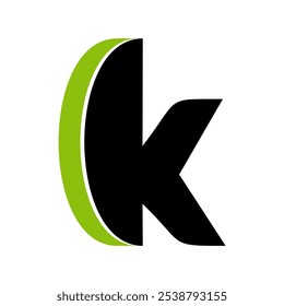 Diseño inicial del logotipo de la letra K. K Diseño de Logo. Símbolo de la letra K.
Letra K. Letra inicial.