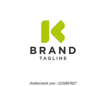 Initial Letter K and K Logo. Green Shape Geometric Arrow Style isolated on White Background. Usable for Business and Branding Logos. Flat Vector Logo Design Template Element.