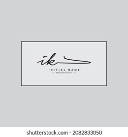 Logo für den Anfangsbuchstaben I und K - handgeschriebenes Logo für Signaturen