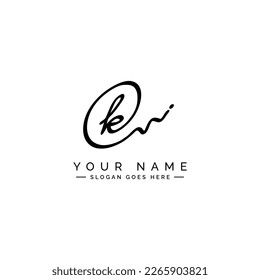 Initial Letter K Logo - Handwritten Signature Logo for Business Name With Alphabet K