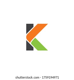 initial letter K logo, line art style design template