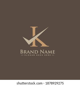 Logo de la carta inicial K - Logotipo vectorial mínimo para estadísticas de nombres de negocios con letra K