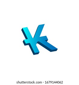 initial letter k logo prospective blue
