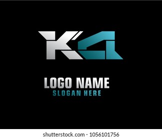 Initial letter K A logo template vector