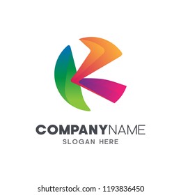 initial letter K logo template