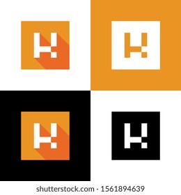 Initial letter K logo template design elements, flat vector icons