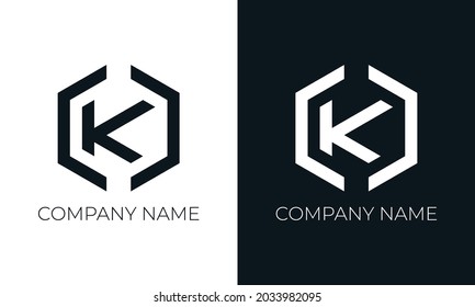 Initial letter k logo vector design template. Creative modern trendy k typography and black colors.