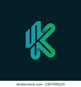 Initial letter K logo.Letter S U K logo design.