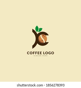 Initial letter K logotype. Minimalist coffee logo concept, fit for cafe, restaurant, packaging and coffee business. Illustration vector logo.