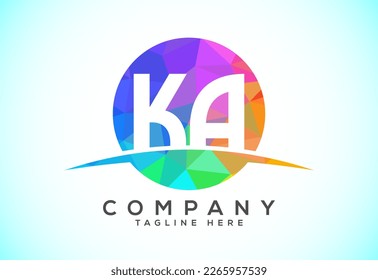 Initialbuchstabe K: Eine Vektorvorlage für das Design von Low-Poly-Logos. Bildgebungs-Symbol für die Unternehmensidentität