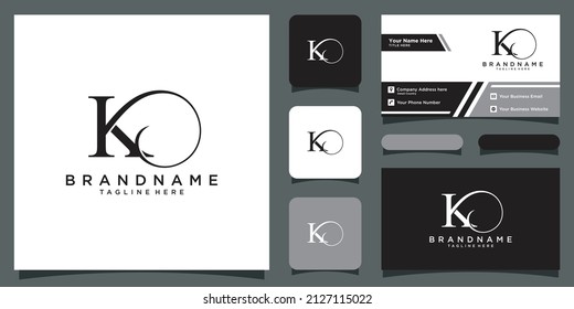 Initial letter K luxury Logo design Vector with business card design