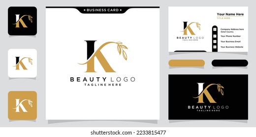 Letra inicial K diseño de logotipo de lujo Vector