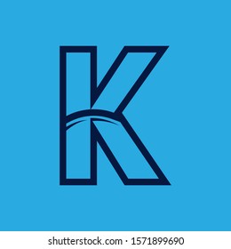 Initial letter K minimalism logo template for company or business brand