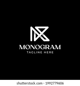 Initial Letter K Monogram Logo Template In Isolated Black Background Vector Illustration