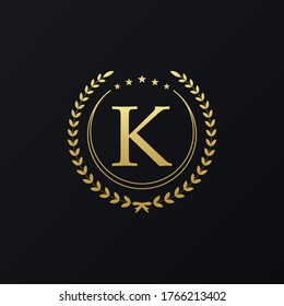initial letter K moonlight icon design logo template