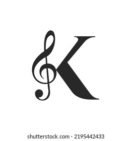 Initial Letter K Music Logo. Dj Symbol Podcast Logo Icon Vector Template