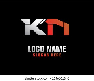 Initial letter K N logo template vector