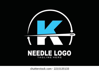 initial Letter K needle logo