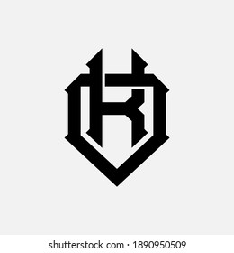 Überlappende Anfangsbuchstaben K, O, KO oder OK, Verriegelung, Monogramm-Logo, schwarze Farbe auf weißem Hintergrund