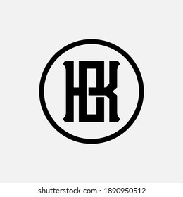Letra inicial K, O, KO o OK solapadas, interbloqueo, logotipo de monograma, color negro sobre fondo blanco