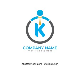 initial letter K People, Human Logo. Businessman Logo Vector illustrations. Vector Logo design for business and consulting company.