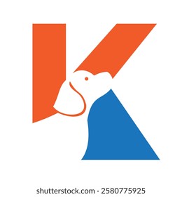 Initial Letter K Pet Logo Concept With Dog Head Symbol Vector Template