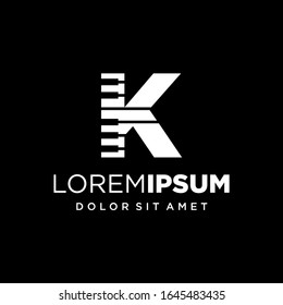 Initial Letter K Piano Logo Design