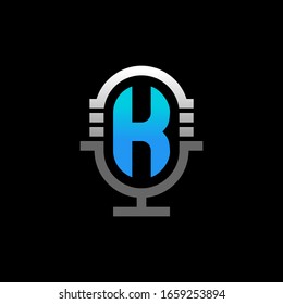 Initial Letter K Podcast Logo Design