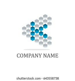 Initial letter K polygon style. Vector Logo Template.