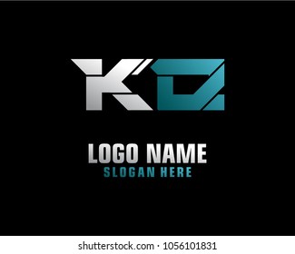 Initial letter K Q logo template vector