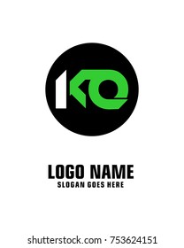 Initial letter K & Q logo template vector