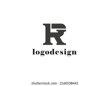 Initial Letter K and R Linked Logo. Geometric Shape Letter KR RK Isolated on White Background. Usable for Technology, Business and Branding Logos. Flat Vector Design Template Element