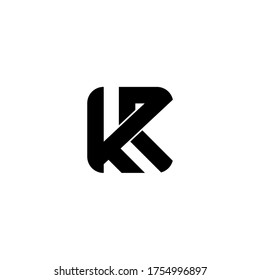 logotipo de letra inicial K y R, monograma KR, plantilla RK