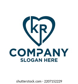 Initial letter k r logo vector design template