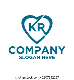 Initial letter k r logo vector design template