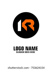 Initial letter K & R logo template vector