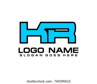 Initial letter K & R logo template vector
