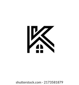 initial letter k real estate logo design vector illustration, Alphabet K Real Estate Monogram Vector Logo Design